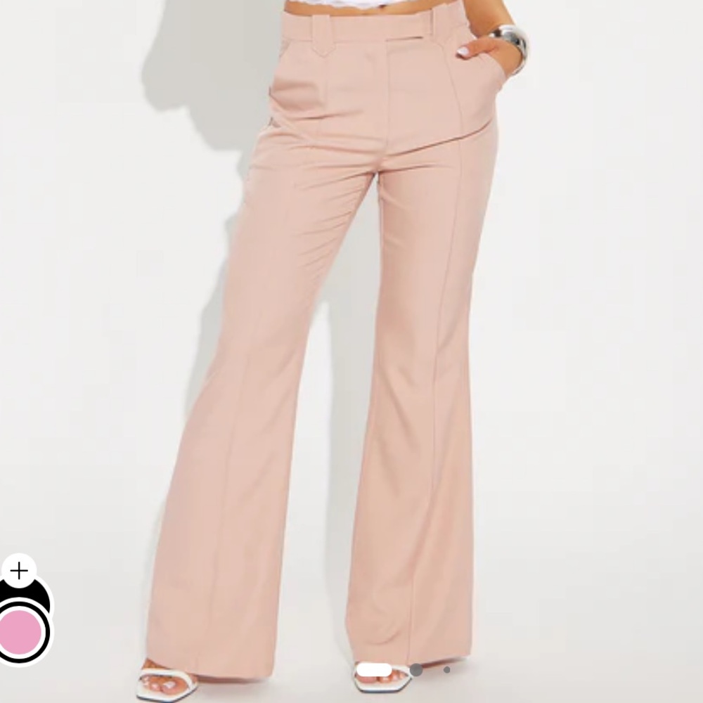 Chic Pink Flared Trousers